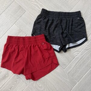 Dicks Sporting Goods Women's Athletic Shorts Size Medium Set Of 2 Black & Red